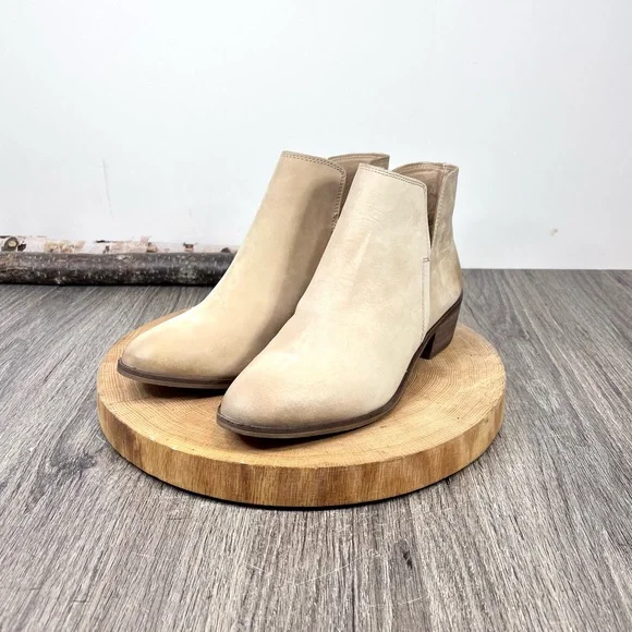 NWOB Splendid | Hamptyn Tan Distress Nubuck Leather Ankle Boots Size 8M - Picture 2 of 16